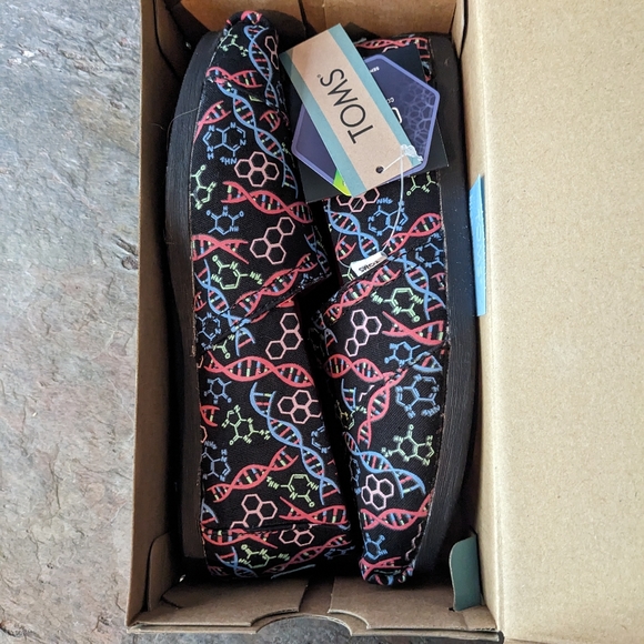 Toms Alpargata NWT&B Black Glow in the Dark DNA Canvas shoe Size 5.5 Women's - Picture 11 of 16